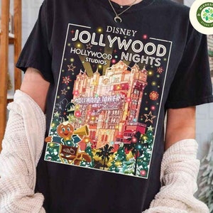 Ollie The Gingerbread Man Hollywood Studios Disney Jollywood Nights Christmas Shirt, Hollywood Tower Hotel Very Merry Christmas Party 2024