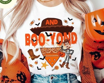 Buzz Lightyear Woody Skeleton Disney Toy Story Halloween Shirt, To Infinity And Boo-Yond Halloween Pumpkin, WDW Disneyland Trick or Treat
