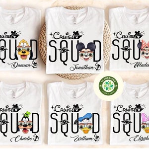 Personalized Mickey & Friends Disney Cruise Squad Shirt, Disney Family Cruise Trip, All Characters Disney Cruise Shirt, Cruise Group Trip