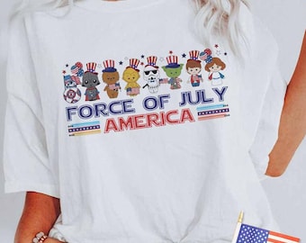 Force of July America Disney Star Wars 4th of July Shirt, Galaxy's Edge Happy Independence Day 1776 Family USA Flag Patriotic Fourth of July