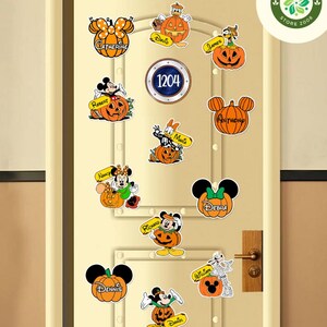 Personalized Mickey and Friends Pumpkin Halloween on the High Seas Disney Cruise Magnet, Trick or Treat Family Cruise Ship Stateroom Door