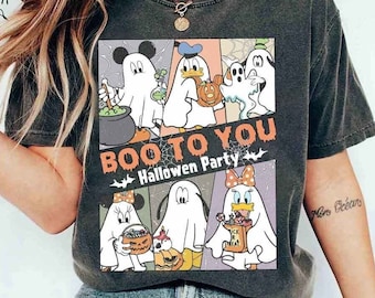 Mickey and Friends Ghost Boo To You Disney Halloween Shirt, Mickey's Not So Scary Halloween Party 2024, WDW Disneyland Family Halloween Trip