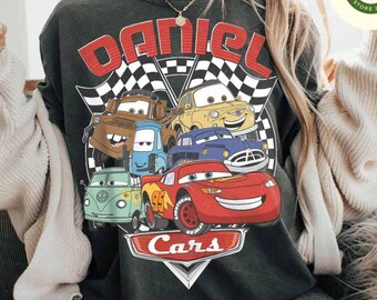 Personalized Disney Cars Shirt, Lightning McQueen Tow Mater Hudson Sally Radiator Springs Cars Land Family Group Matching, Cars Birthday Boy
