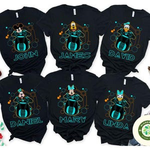 Personalized Mickey and Friends Disney Tron Lightcycle Run Shirt, Tron Lightcycle Racing Team Matching, Tron Run Ride Family Vacation 2025