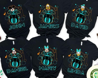 Personalized Mickey and Friends Disney Tron Lightcycle Run Shirt, Tron Lightcycle Racing Team Matching, Tron Run Ride Family Vacation 2025