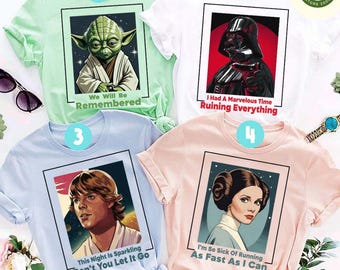 Disney Star Wars Shirt, Galaxy's Edge Star Wars Characters Music Lovers, Star Wars Family Vacation 2025, Star Wars Birthday Boy/Girl Shirt