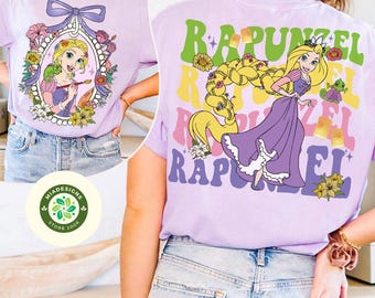 Two-sided Disney Princess Shirt, Coquette Bow Cinderella Belle Rapunzel Disney Girl Trip Shirt, Girly Aesthetic In My Disney Princess Era