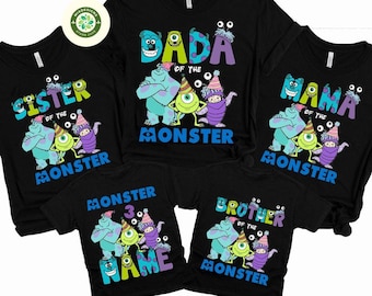 Personalized Monster Inc Birthday shirts, Monsters Family Birthday shirt, Disney Monster Inc shirt, Monster Inc Birthday Party Theme shirts