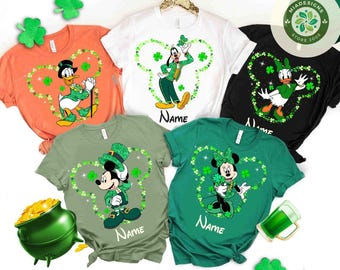 Personalized Mickey and Friends Disney St. Patrick’s Day Shirt, Patricks day Lucky Irish shirt, WDW Disneyland Family  Shamrock Shirt