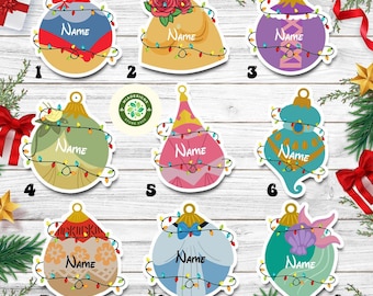 Personalized Disney Princess Christmas Ornaments Magnet, Disney Very Merrytime Cruises Christmas Magnet, Disney Christmas Stateroom Magnets