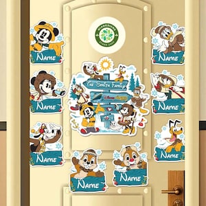 Personalized Mickey & Friends Disney Alaska Cruise Magnet, Disney Wonder Magnet, Chip and Dale Disney Family Cruise Ship Stateroom Door Sign