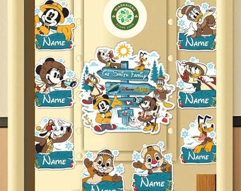 Personalized Mickey & Friends Disney Alaska Cruise Magnet, Disney Wonder Magnet, Chip and Dale Disney Family Cruise Ship Stateroom Door Sign