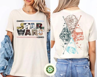 Two-sided Vintage Disney Star Wars shirt, Star Wars Characters Shirt, Galaxy's Edge T-shirt, Disney Family Vacation shirt, Disney Trip shirt