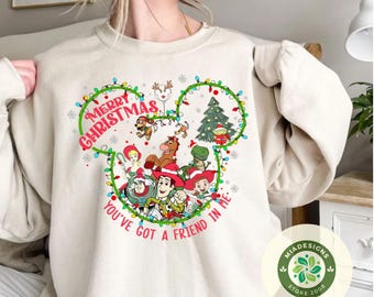 You've got a friend in me Toy Story Christmas shirt, Woody Buzz Lightyear Jessie Bo Peep Christmas sweatshirt, WDW Disneyland family shirts