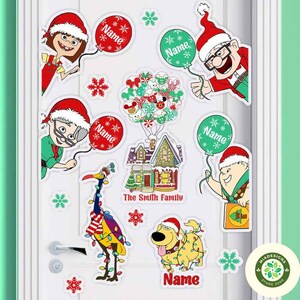 Personalized Very Merrytime Cruises Disney Up Christmas Magnet, Disney Carl Ellie Up House Balloons Family Xmas Cruise Ship Stateroom Door