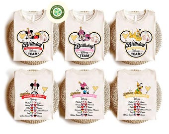Two-sided Personalized Mickey and Friends Epcot Birthday shirts, Disney Birthday Matching shirt, Birthday Around The World, Epcot Trip 2025