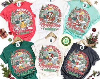 Retro Mickey and Friends Very Merrytime Cruises Disney Christmas Cruise Shirt, Disney Family Cruise Christmas Trip 2024, Disney Wish Dream