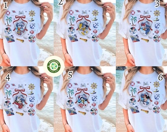 Retro Coquette Bows Disney Cruise shirts, Mickey & friends Girly Aesthetics Cruise shirt, Girls trip shirt, Disney Family Cruise shirts