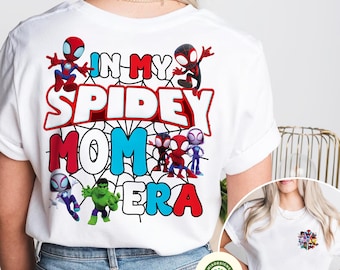 Two-sided Personalized In My Spidey Mom Dad Era shirt, Spidey and His Amazing Friends shirt, Super Heros Family Matching Tees