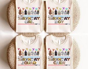 Personalized Star Wars Birthday shirts, Disney Star Wars T-shirt, Star Wars Characters Shirt, Birthday Family Matching shirts, Galaxy's Edge