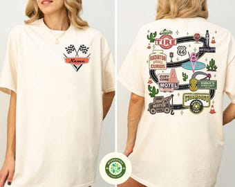 Two-sided Disney Car Race Shirt, Radiator Springs Cars Movie Shirt, Lightning McQueen Shirt, Cars Movie Disney Shirt, Disney Family Trip