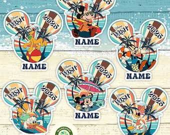 Personalized Mickey and Friends Spring Break 2025 Magnets, Disney Cruise Door Magnets, Family Cruise Magnets for Cruise Ship Stateroom Door