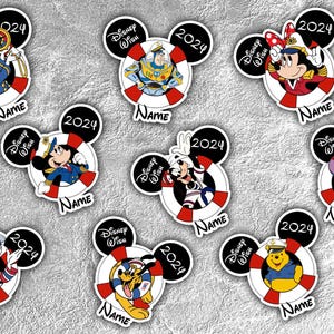 Personalized All Characters Disney Cruise Magnet, Mickey and Friends, Disney Family Cruise Trip 2024 Magnets For Cruise Ship Stateroom Door