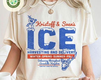 Vintage Kristoff & Sven's Ice Harvesting and Delivery shirt, Disney Frozen Olaf T-Shirt, Magic Kingdom Shirt, WDW Disneyland trip Tee
