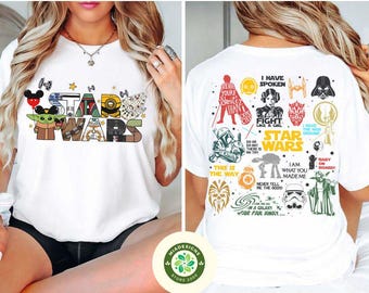 Two-sided Disney Star Wars Shirt, Galaxy's Edge May The Force Be With You, WDW Disneyland Star Wars Family Vacation 2025, Star Wars Birthday