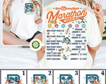 Two-sided Personalized Mickey and Friends runDisney Marathon Weekend 2025 T-shirt, Every Mile Is Magic Shirt, Disney Runner 5K 10K Shirt