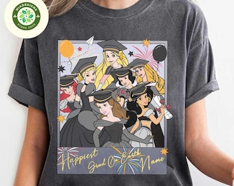 Personalized Disney Princess Graduation shirt, Disney Grad trip shirts, Disney Graduation 2025, WDW  Disneyland Graduate Matching girls tee