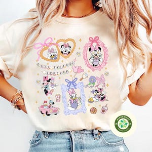 Retro Coquette Bows Minnie and Daisy shirt, Disney Girls Trip shirts, Disney With My Bestie, WDW Magic Kingdom Disneyland Matching Girls Tee