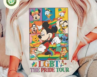 Mickey and Friends LGBT Pride Tour T-shirt, Disney LGBT Pride Month 2025 shirt, WDW Disneyland Gay Lesbian trip shirts, Family Vacation Tee