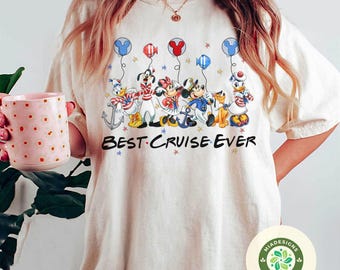 Meilleure croisière de tous les temps Mickey et ses amis Disney Cruise Line Shirt, t-shirt de voyage croisière ballon Mickey, chemise assortie Family Cruise Squad Group