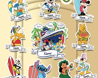 Personalized Mickey and Friends Disney Cruise Door Magnets, Disney Summer Break, Family Trip 2025 Magnets for Cruise ship Stateroom Door