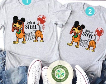 Camiseta de ABS de acero con el perro Slinky de Toy Story, camiseta de viaje a Disneyland WDW, camiseta de vacaciones familiares de Disney Ride 2024, camiseta divertida de viaje a Disney