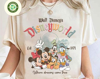 Vintage Mickey and Friends Disneyworld Est 1971 Shirt, Disney Trip Shirt, Matching Disney Vacation Shirt, Disneyland Tee, Disney Group Tees