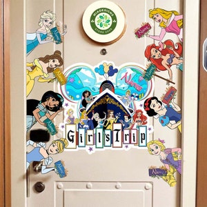 Personalized Disney Princess Inspired Cruise Door Magnet, Disney Princess Girl Trip Cruise Ship Stateroom Door, Princess Birthday Girl Decor