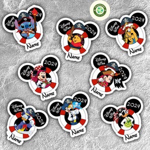 Personalized Mickey and Friends Disney Pirate Magnet, Disney Cruise Magnet, Pirates of the Caribbean Family Cruise Ship Stateroom Door Decor