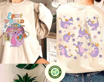 Two-sided Epcot Figment World Tour T-shirt, Disney Figment shirt, WDW Disneyland Purple Dragon Tee, Magic Kingdom Shirt, Disney Trip shirt