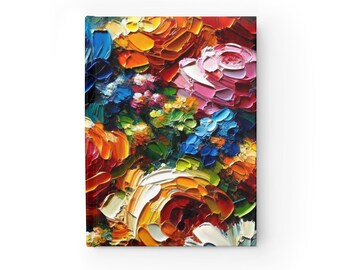 Artist's Series Impasto Geïnspireerd blanco dagboek - 64 vellen, 90 gsm, 5" x 7", Hardcover Casewrap Binding | Volledige omhullende print