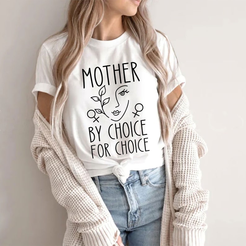 Mother By Choice For Choice Uterus T-Shirt, Reproductive Rights Tshirt, Abstract Face Feminist Shirts, Pro-Choice Shirt For Women 