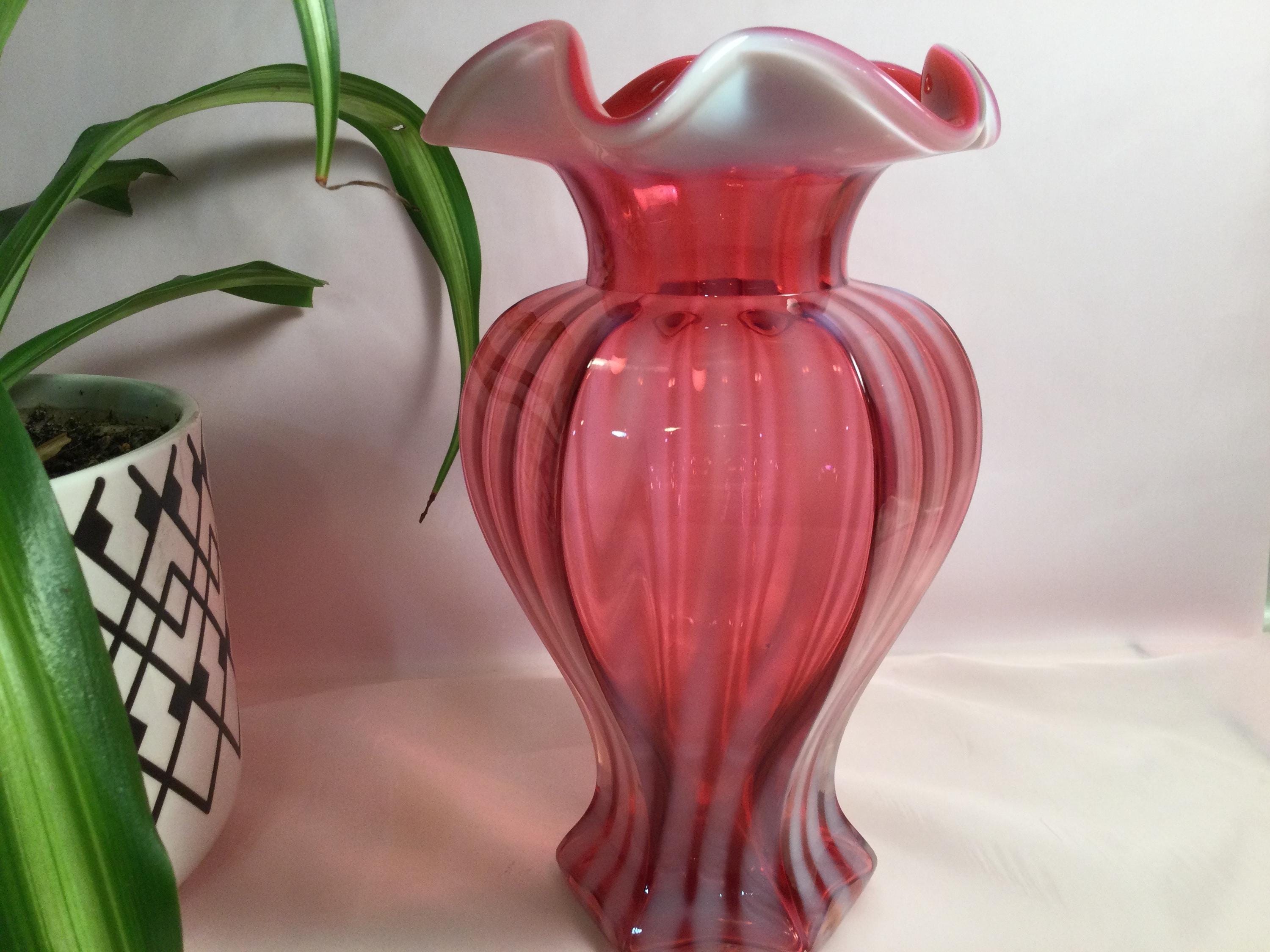 Fenton striped vase - Etsy 日本