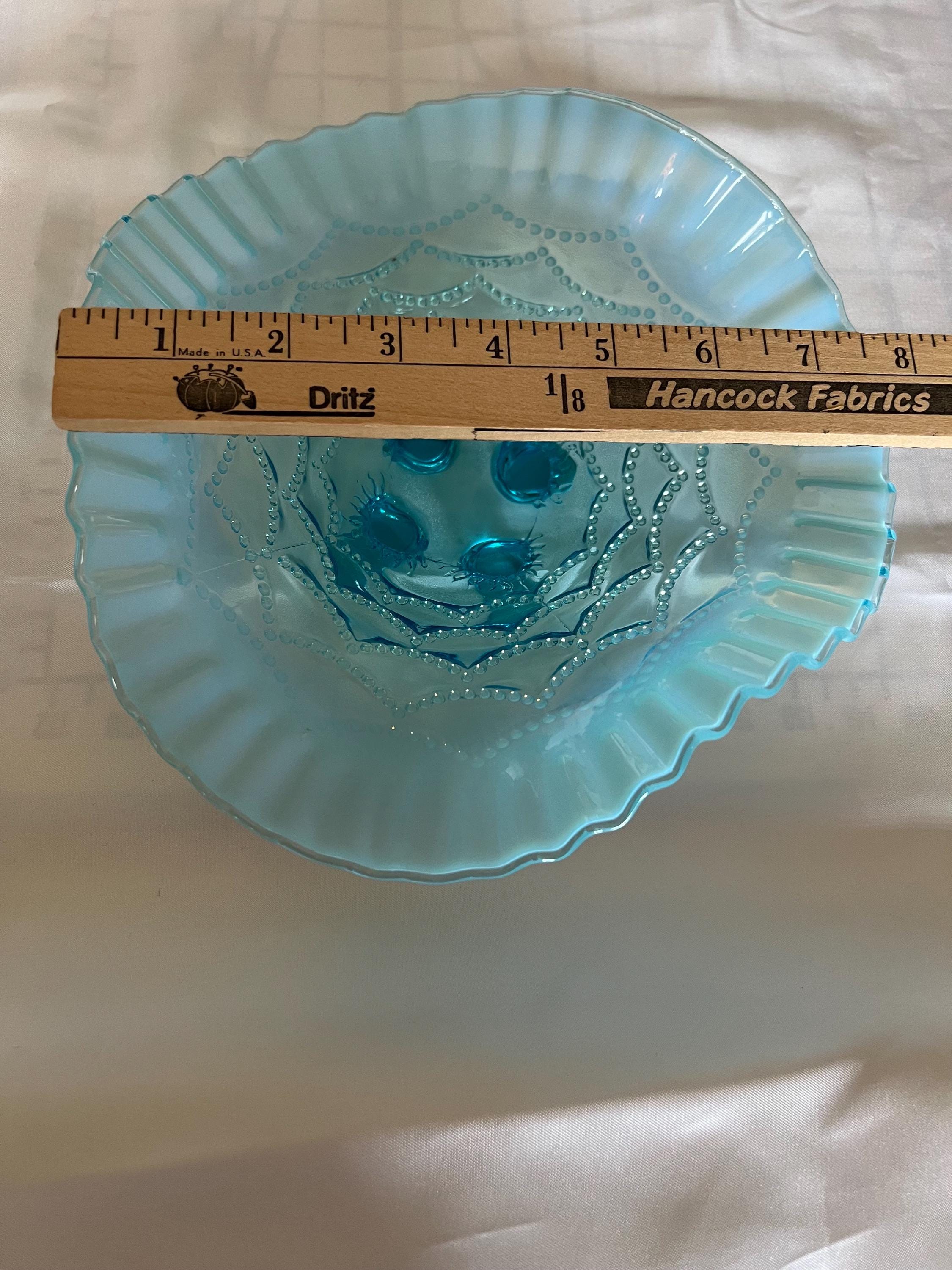 アンティーク ノースウッド ブルー オパール ガラス ビーズ ドレープ