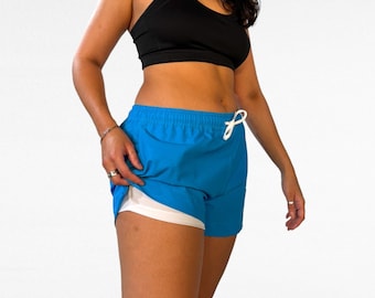 Women's Comfortable & Sustainable Recycled Athletic Swim Shorts for Gym Beach Surf Yoga Hiking