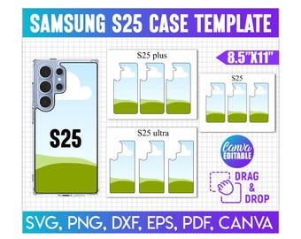 S25 Hülle Canva Template Bundle, Handyhüllen Vorlagen, Blanko S25 Serie Hüllen, Canva Ziehen & Ablegen, S25 Serie Hüllen Vorlage Alle Modelle