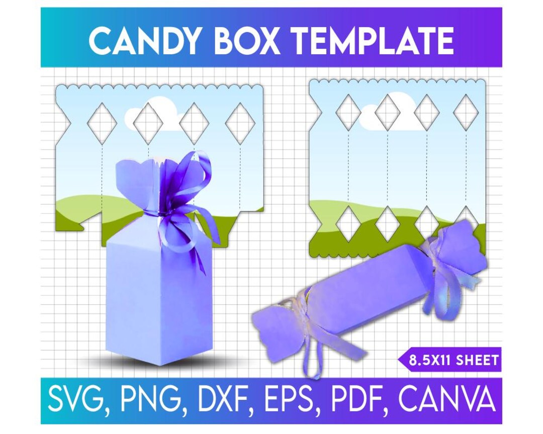 2 Candy Box Template, Party Gift Box, Party Favor Box, Box Template ...