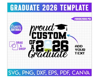 Proud Graduates Family 2026 canva template, Canva Editable Template, Grad 2026, Graduation Cake Topper, 2026 Graduation Photo