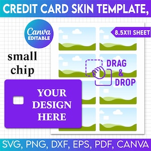 Modèle de carte de crédit, modèle de carte de crédit imprimable, modèle de carte de crédit standard, carte de crédit Svg, modèle canva de carte de crédit