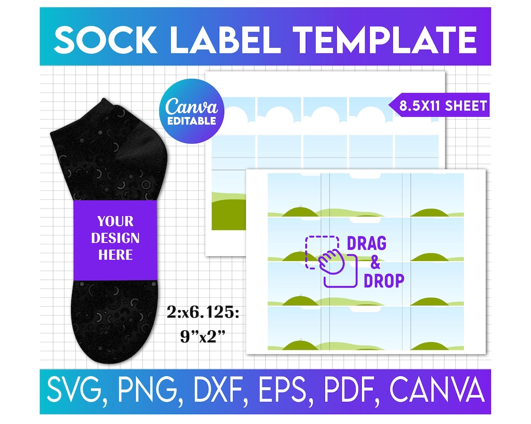 Socks Label Template, Sock Wrapper Template, Sock Label Template, Socks ...